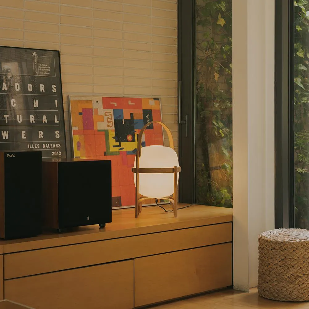 Table Lamp with Opal Globe - White, Glass