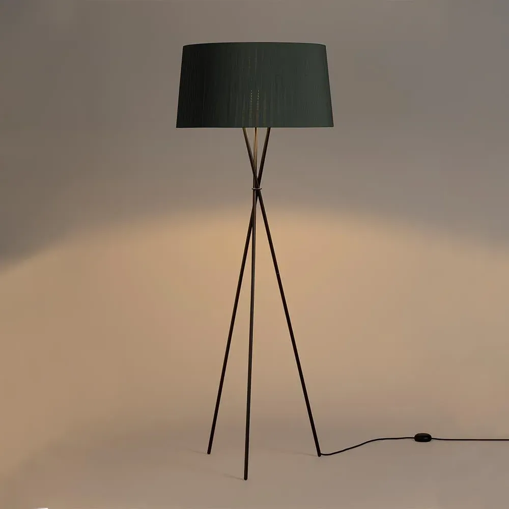 Tripod Floor Lamp with Ribbon Shade - Mustard