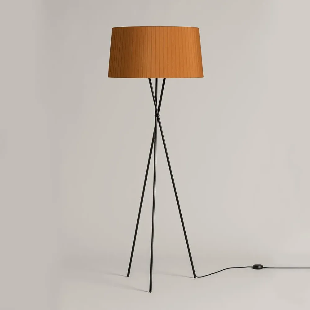 Tripod Floor Lamp with Ribbon Shade - Mustard