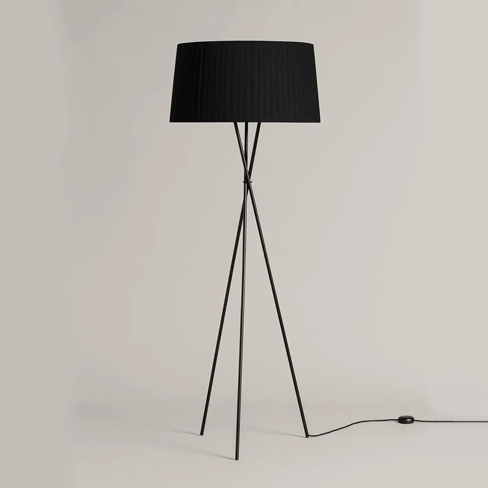 Tripod Floor Lamp with Ribbon Shade - Natural