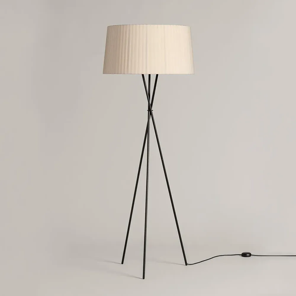 Tripod Floor Lamp with Ribbon Shade - Natural