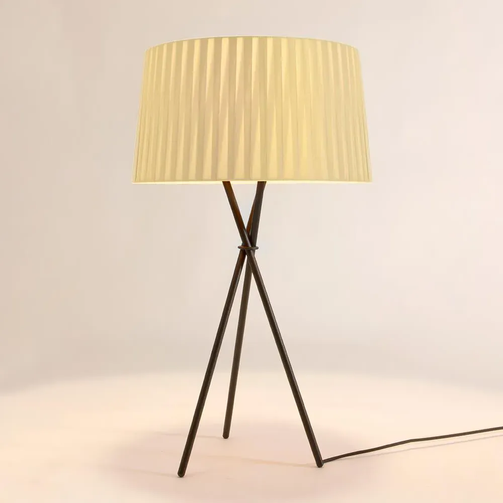 Tripod Table Lamp with Ribbon Shade - Green