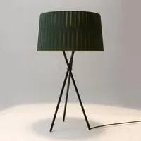 Tripod Table Lamp with Ribbon Shade - Green