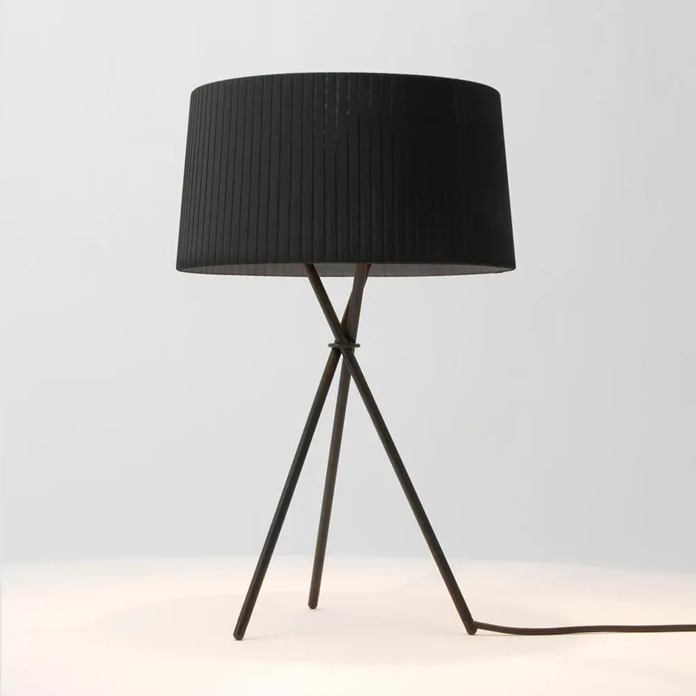 Tripod Table Lamp with Ribbon Shade - Green