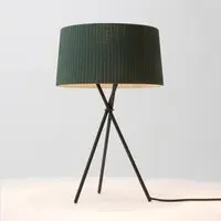 Tripod Table Lamp with Ribbon Shade - Green