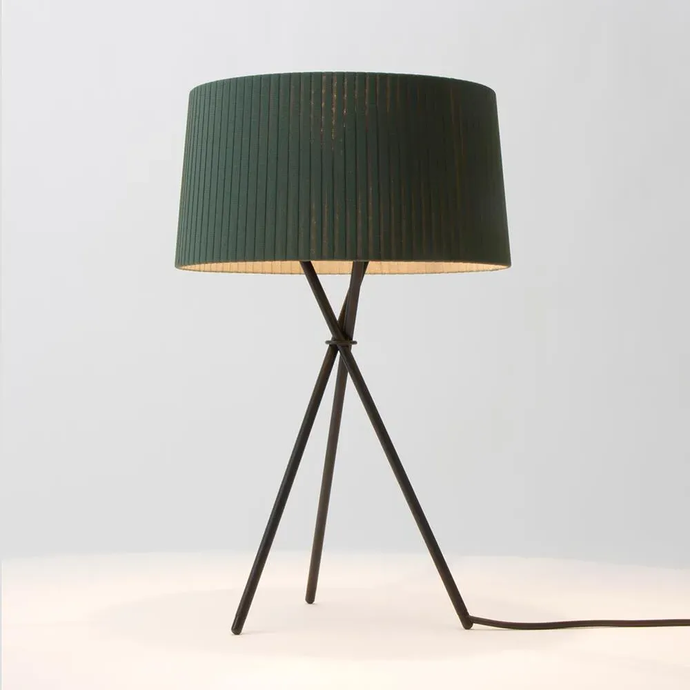 Tripod Table Lamp with Ribbon Shade - Green