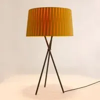 Tripod Table Lamp with Ribbon Shade - Mustard