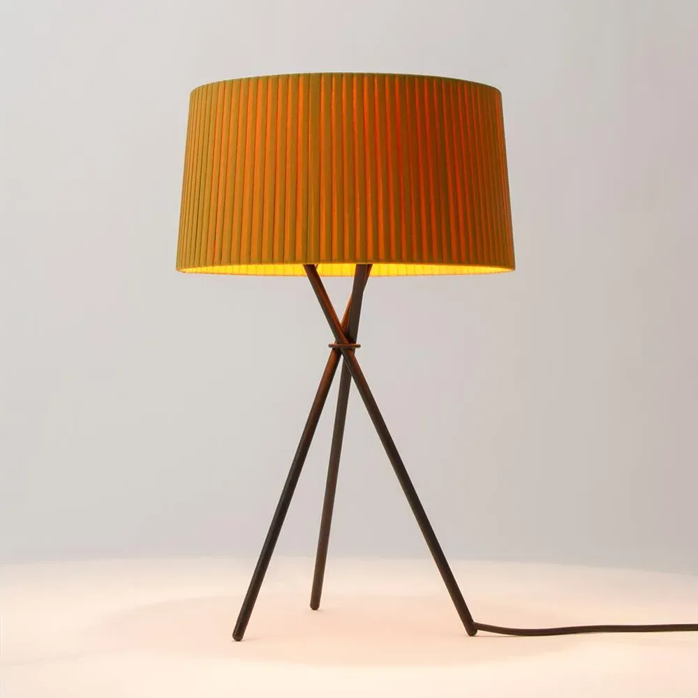 Tripod Table Lamp with Ribbon Shade - Mustard