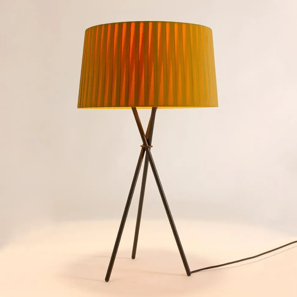 Tripod Table Lamp with Ribbon Shade - Mustard