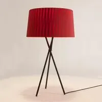 Tripod Table Lamp with Ribbon Shade - Red