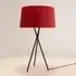 Tripod Table Lamp with Ribbon Shade - Red