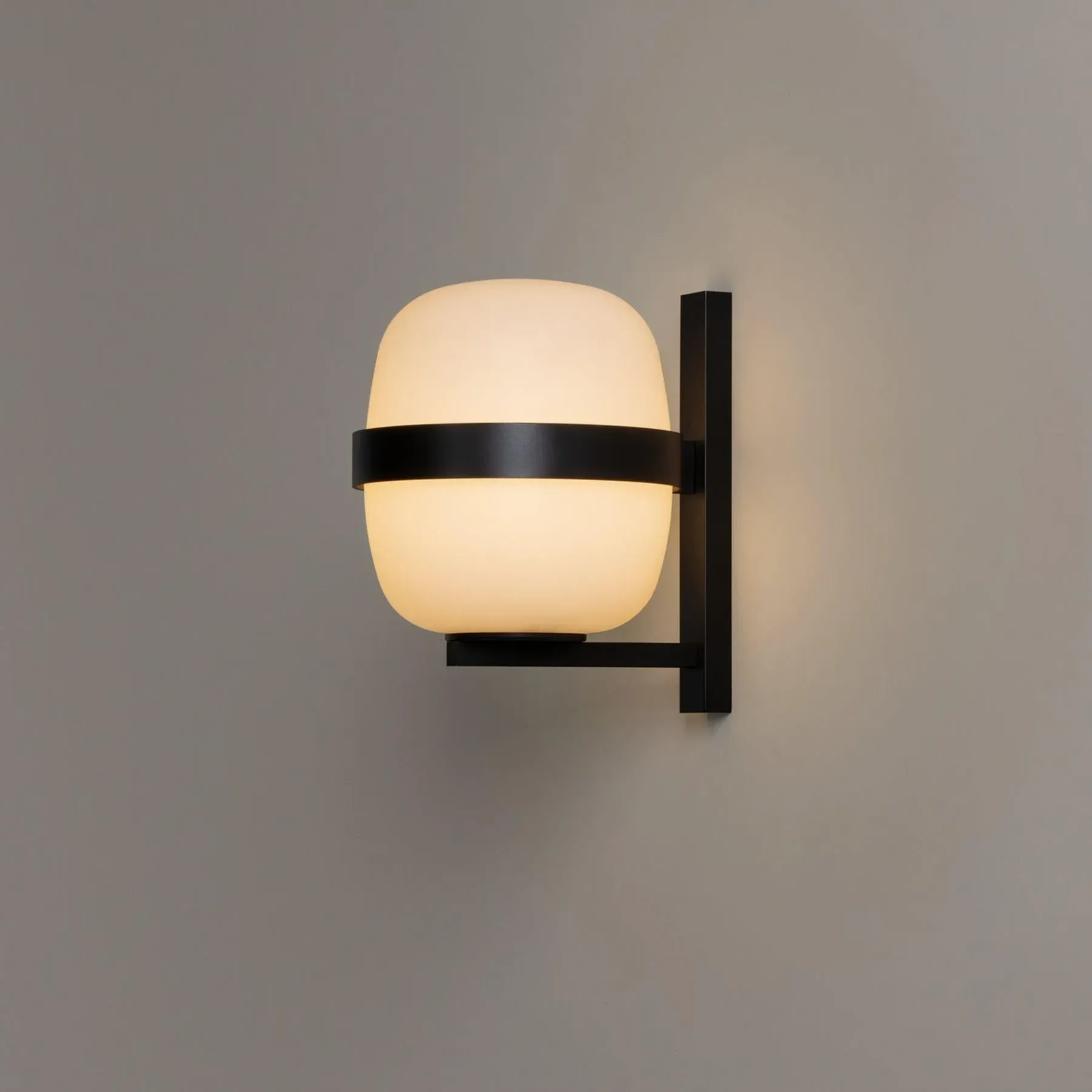 Wall Light with Globe Shade - Black, Metal image