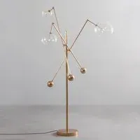 3-Arm Floor Lamp - Brass, Glass