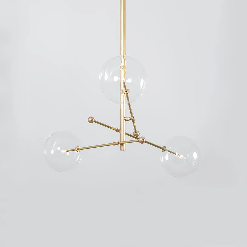 8-Arm Pendant Light - Brass, Glass