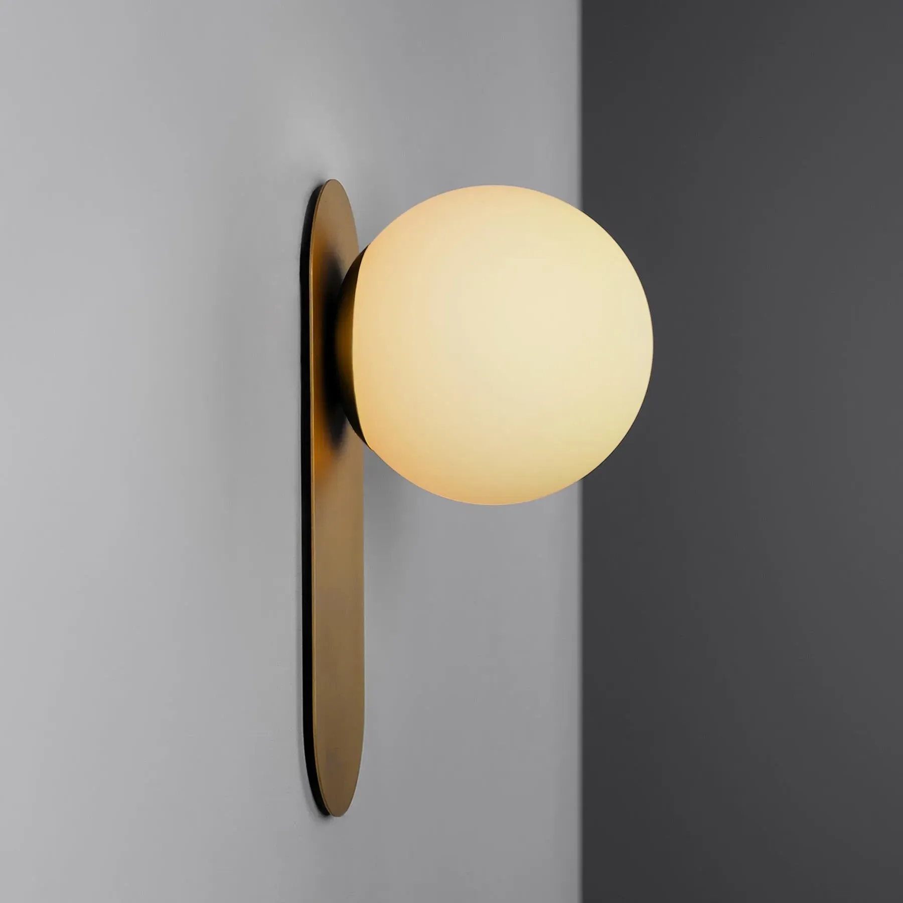 Large Wall Light with Globe - Black Gunmetal
