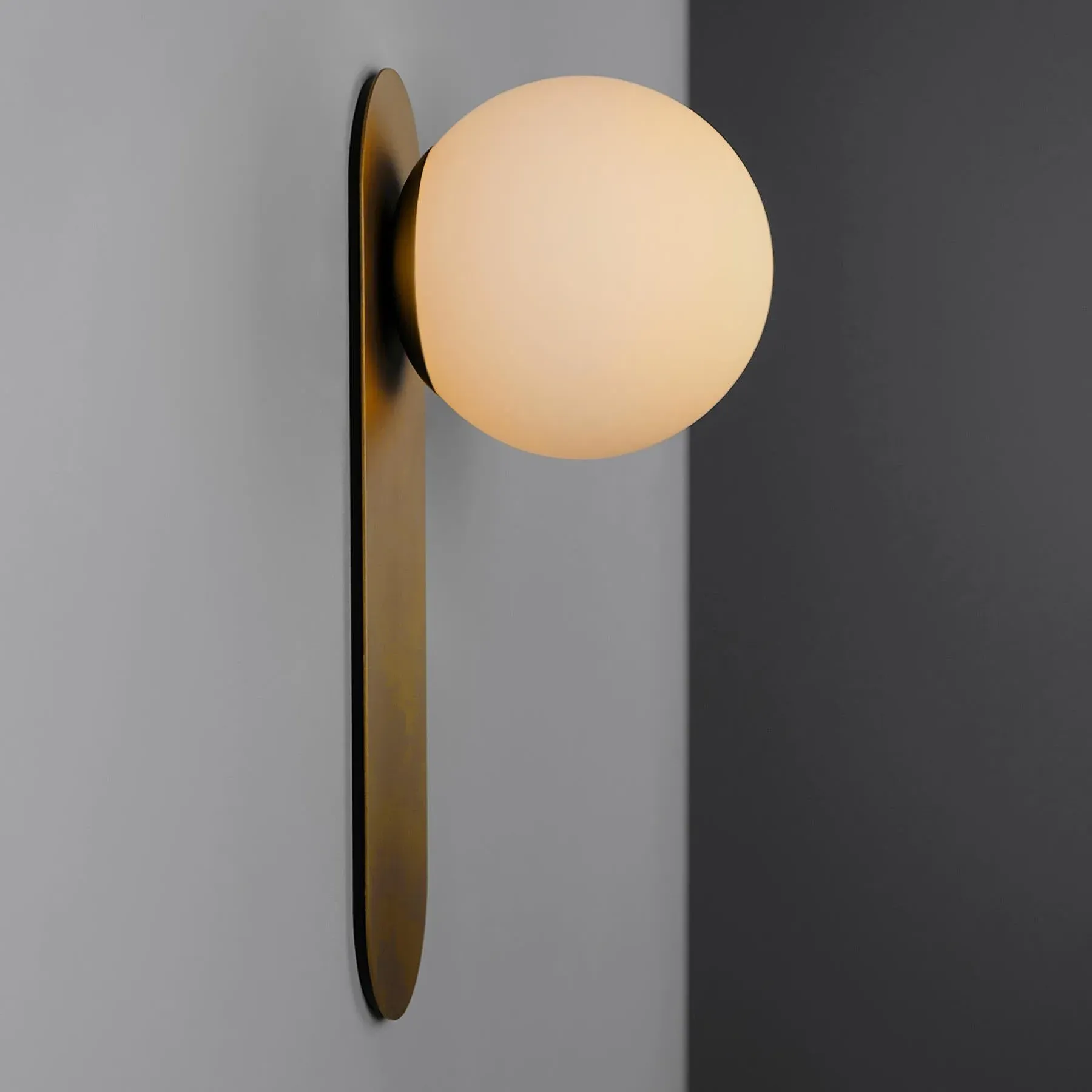 Large Wall Light with Globe - Burnished Brass