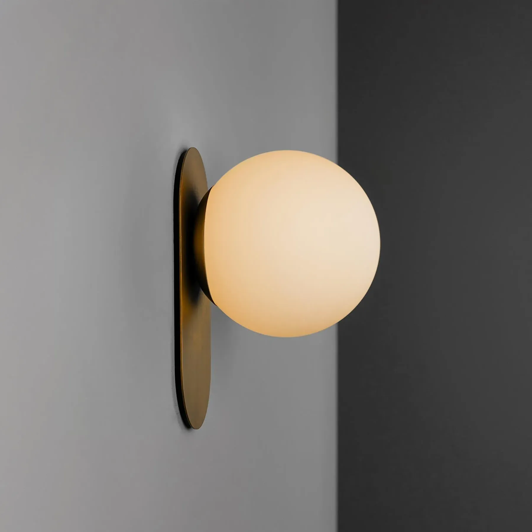 Small Wall Light with Globe - Polished Nickel
