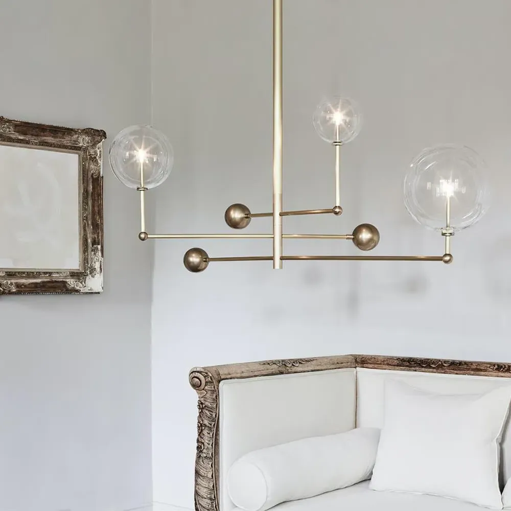 Universe Chandelier with Glass Globes - Brass