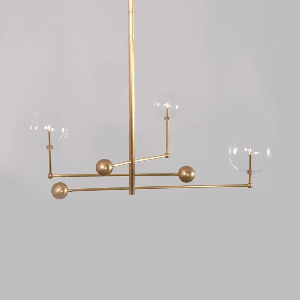 Universe Chandelier with Glass Globes - Brass image
