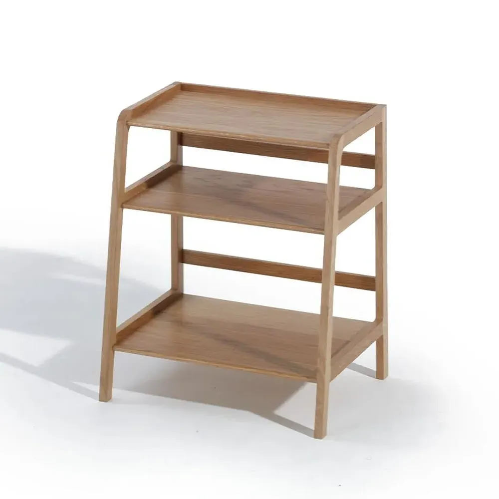 3-Shelf Side Table - Oak, Solid Wood image