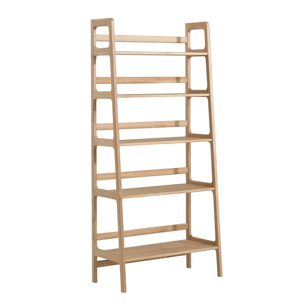 5-Shelf Shelving Unit - Walnut, Solid Wood