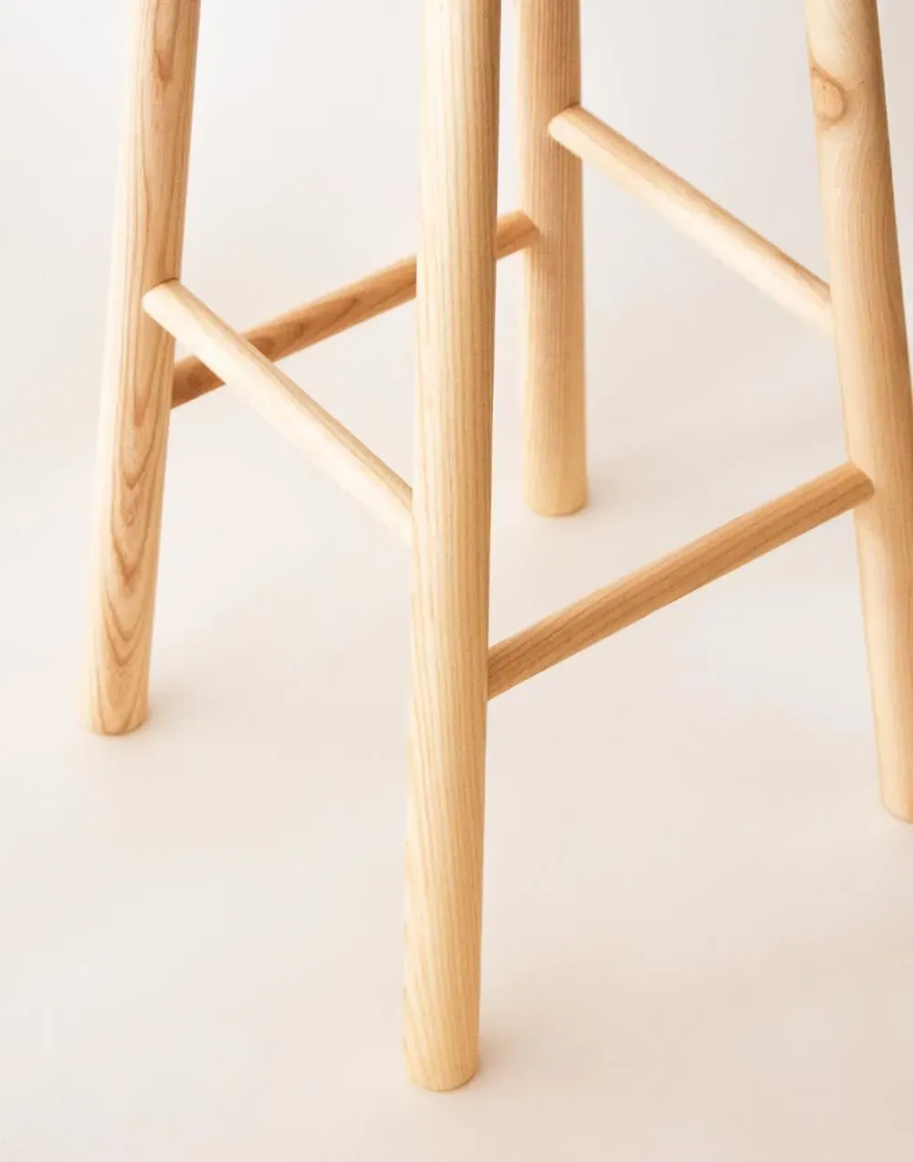 Bar Stool with Backrest - Ash Wood