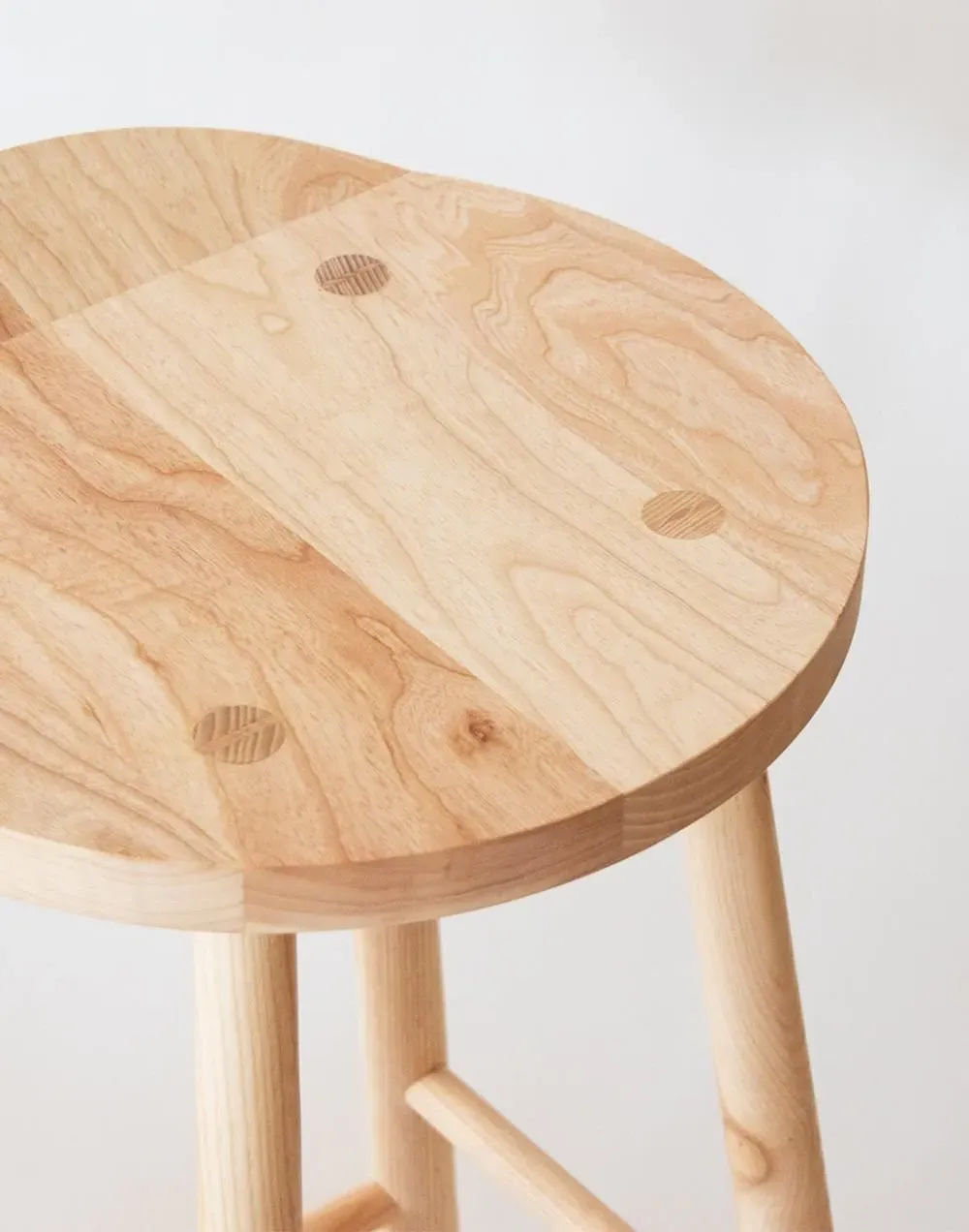 Bar Stool with Backrest - Ash Wood