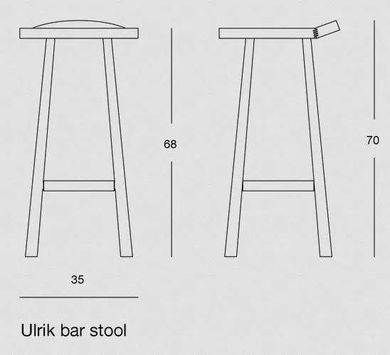 Bar Stool with Backrest - Ash Wood