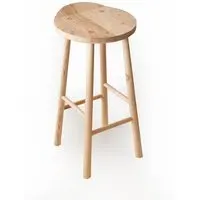 Bar Stool with Backrest - Ash Wood