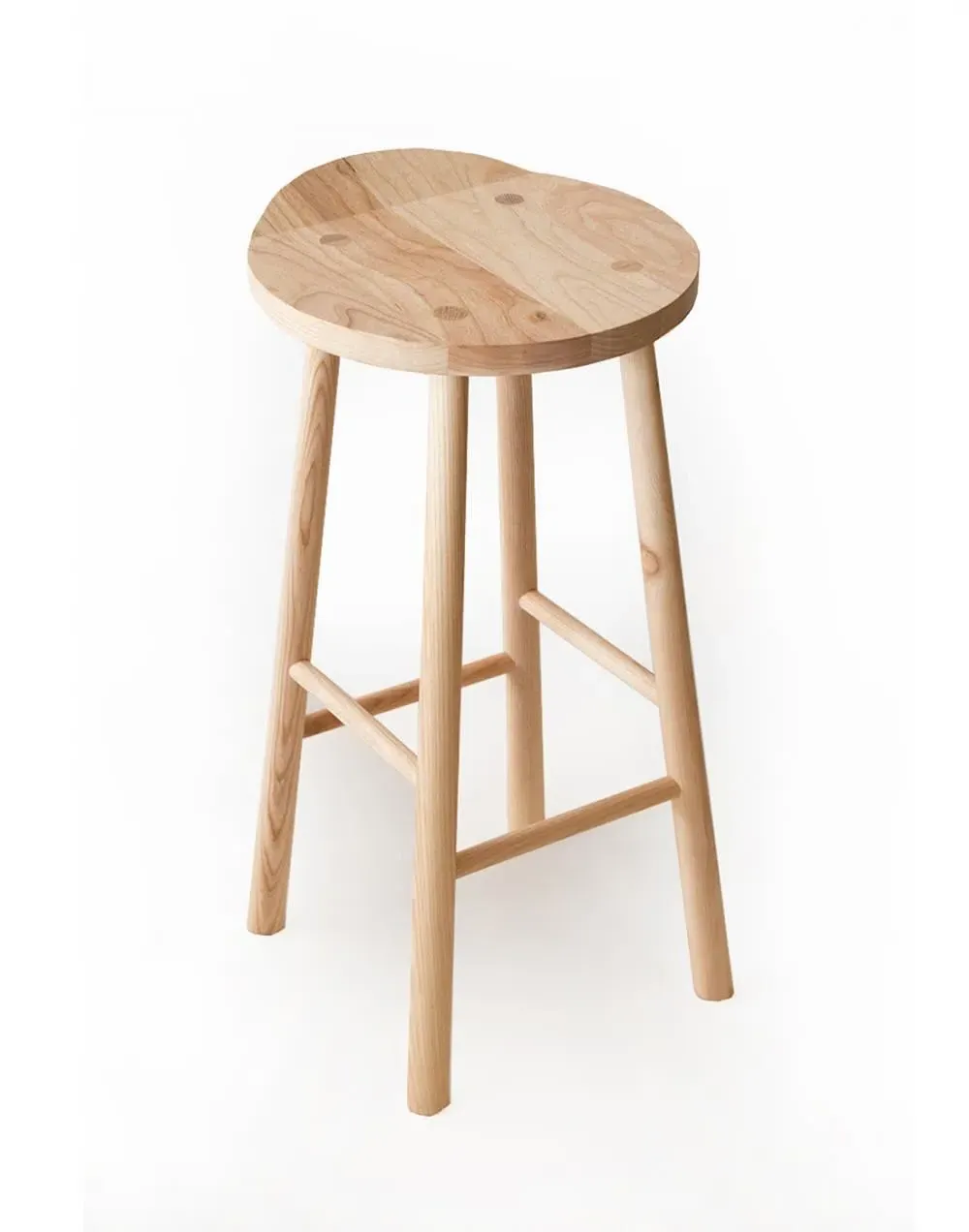 Bar Stool with Backrest - Ash Wood image