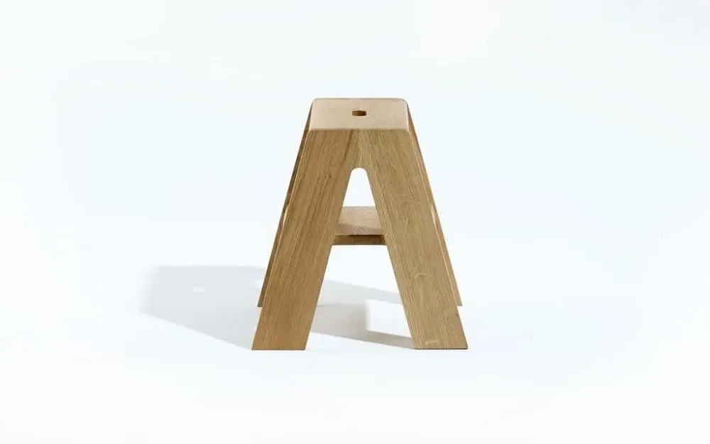 Step Stool with Handle - Oak, Solid Wood
