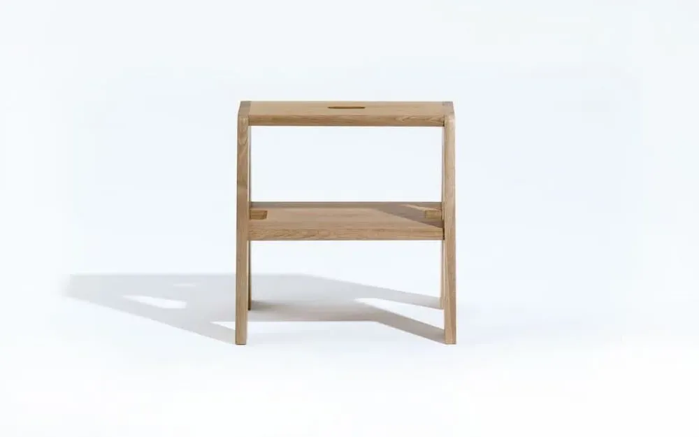 Step Stool with Handle - Oak, Solid Wood