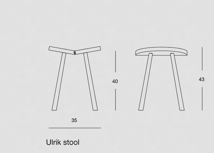 Stool with Joinery Detail - Natural, Ash Wood