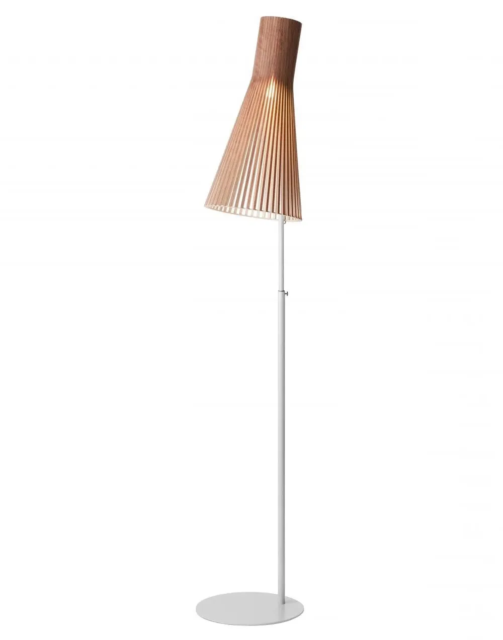 Conical Floor Light - White, Birch