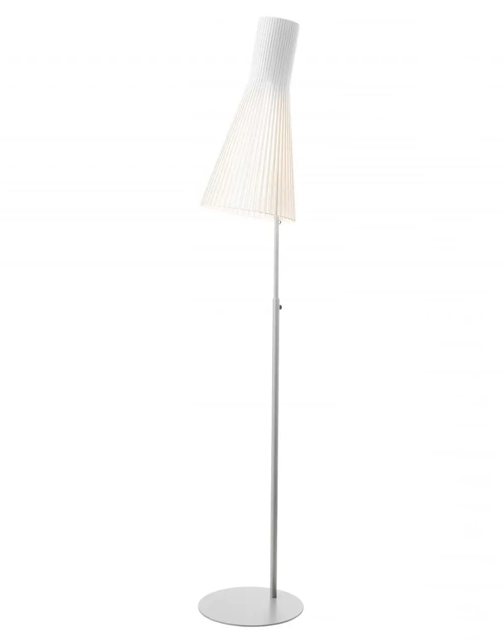 Conical Floor Light - White, Birch