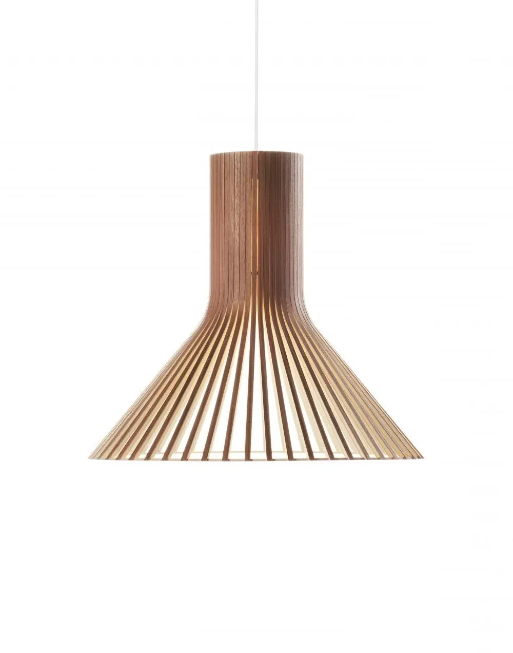 Flared Pendant Light - White, Birch