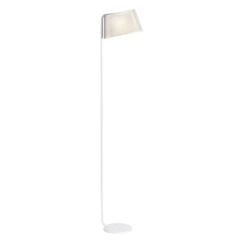 Floor Lamp with Slender Design - White, Birch