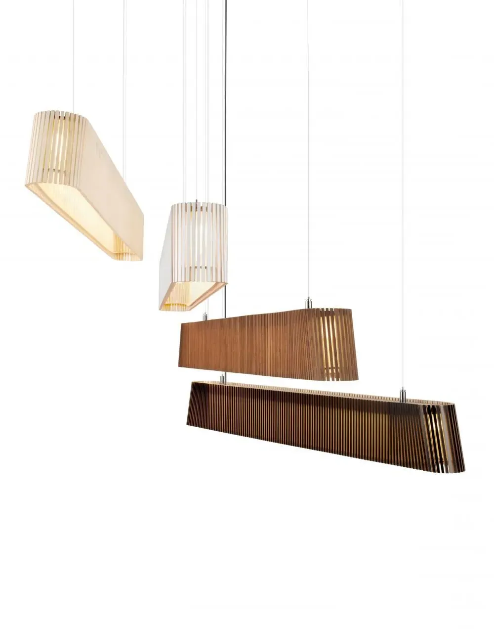 Horizontal Pendant Light - White, Birch