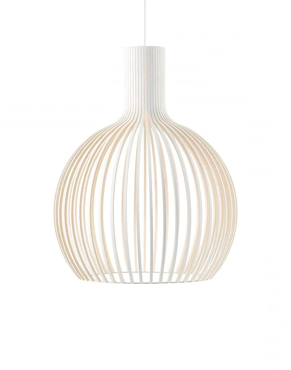 Large Pendant Light - White, Birch
