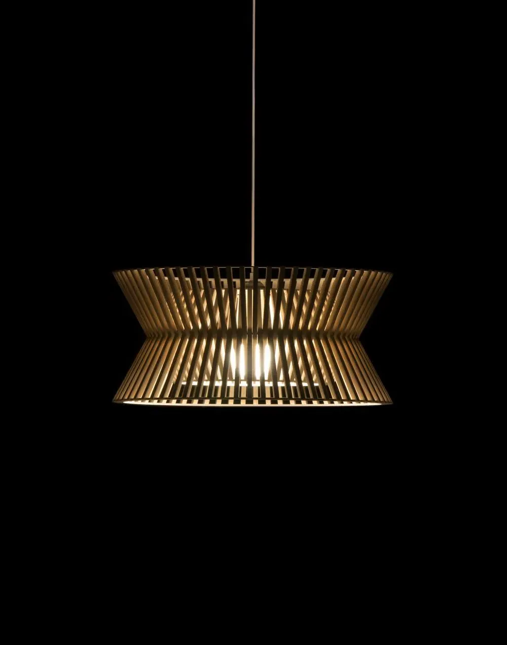 Pendant Light with Chandelier Design - Black, Birch