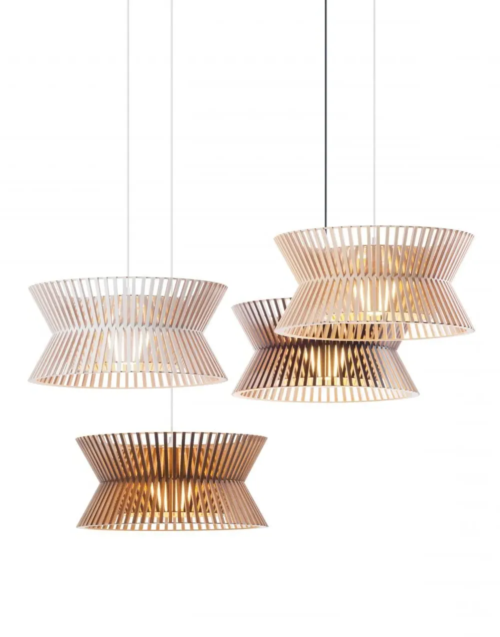 Pendant Light with Chandelier Design - White, Birch