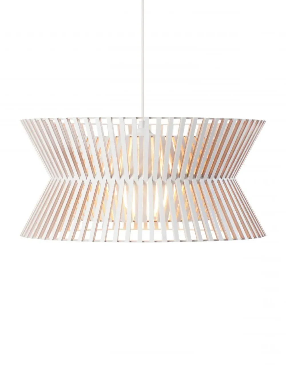 Pendant Light with Chandelier Design - White, Birch