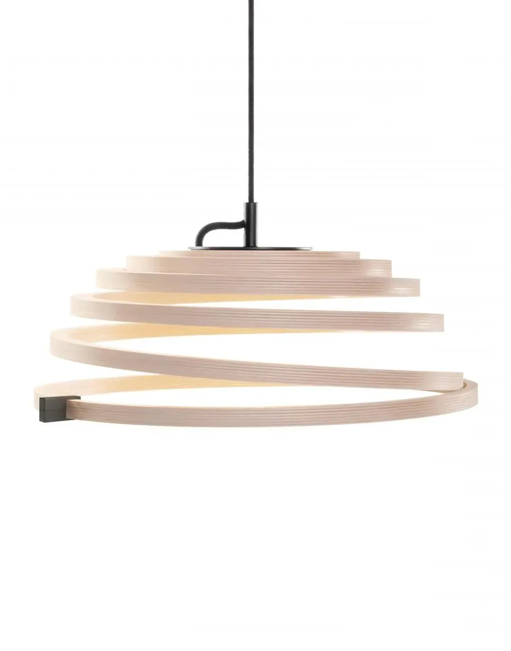 Spiral Pendant Light - Red, Birch Wood