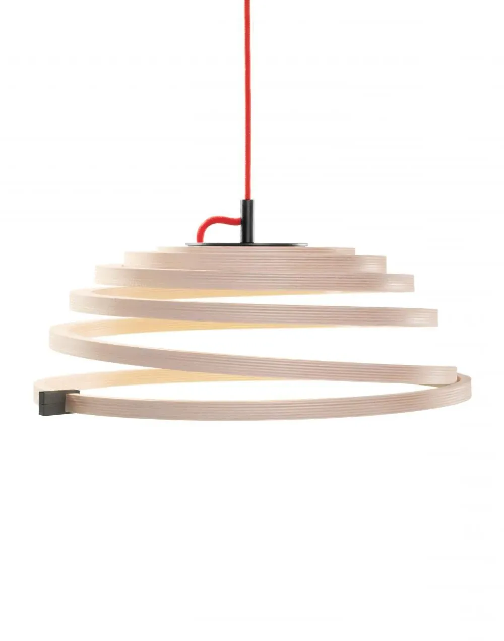 Spiral Pendant Light with LED - Black, Birch