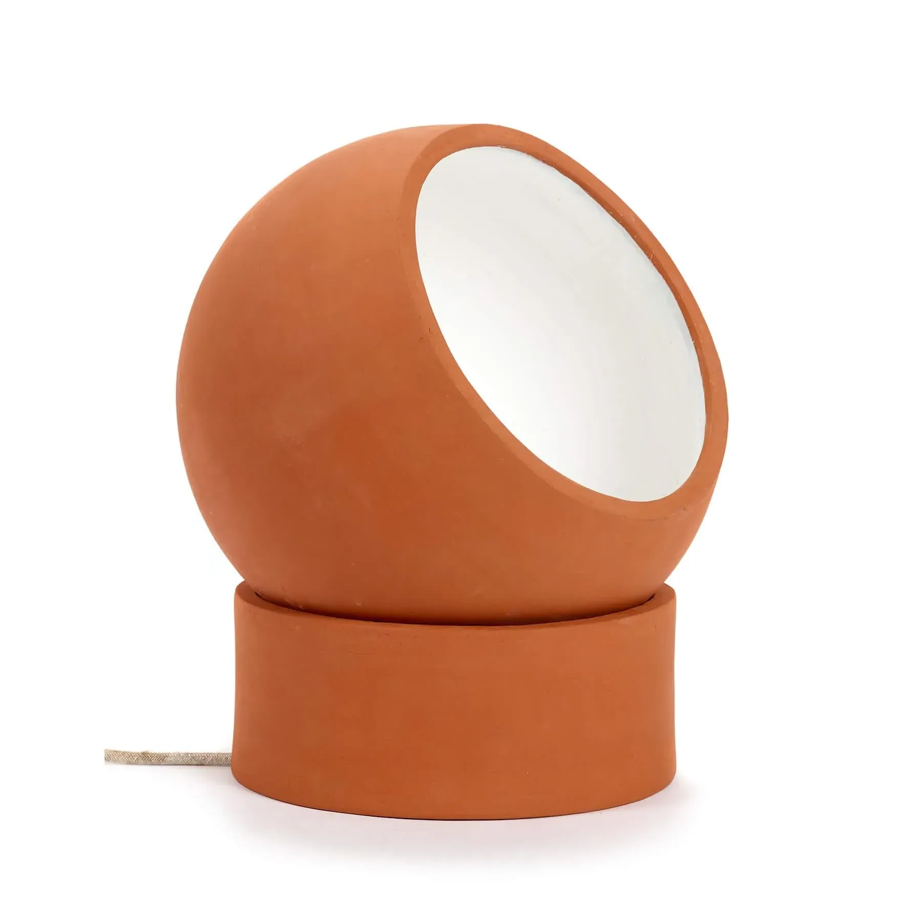 Low Floor Lamp with Geometric Design - Terracotta