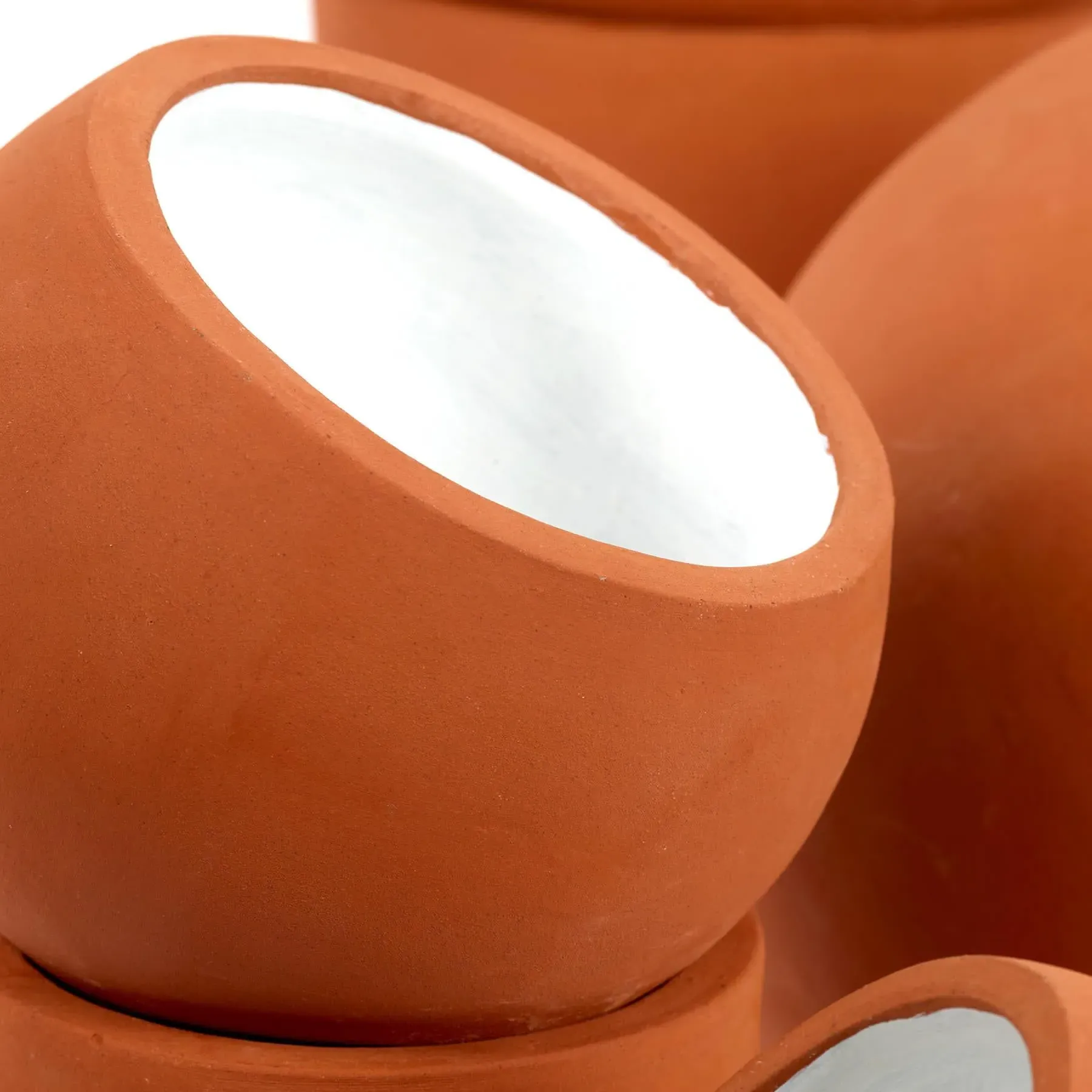 Low Floor Lamp with Geometric Design - Terracotta