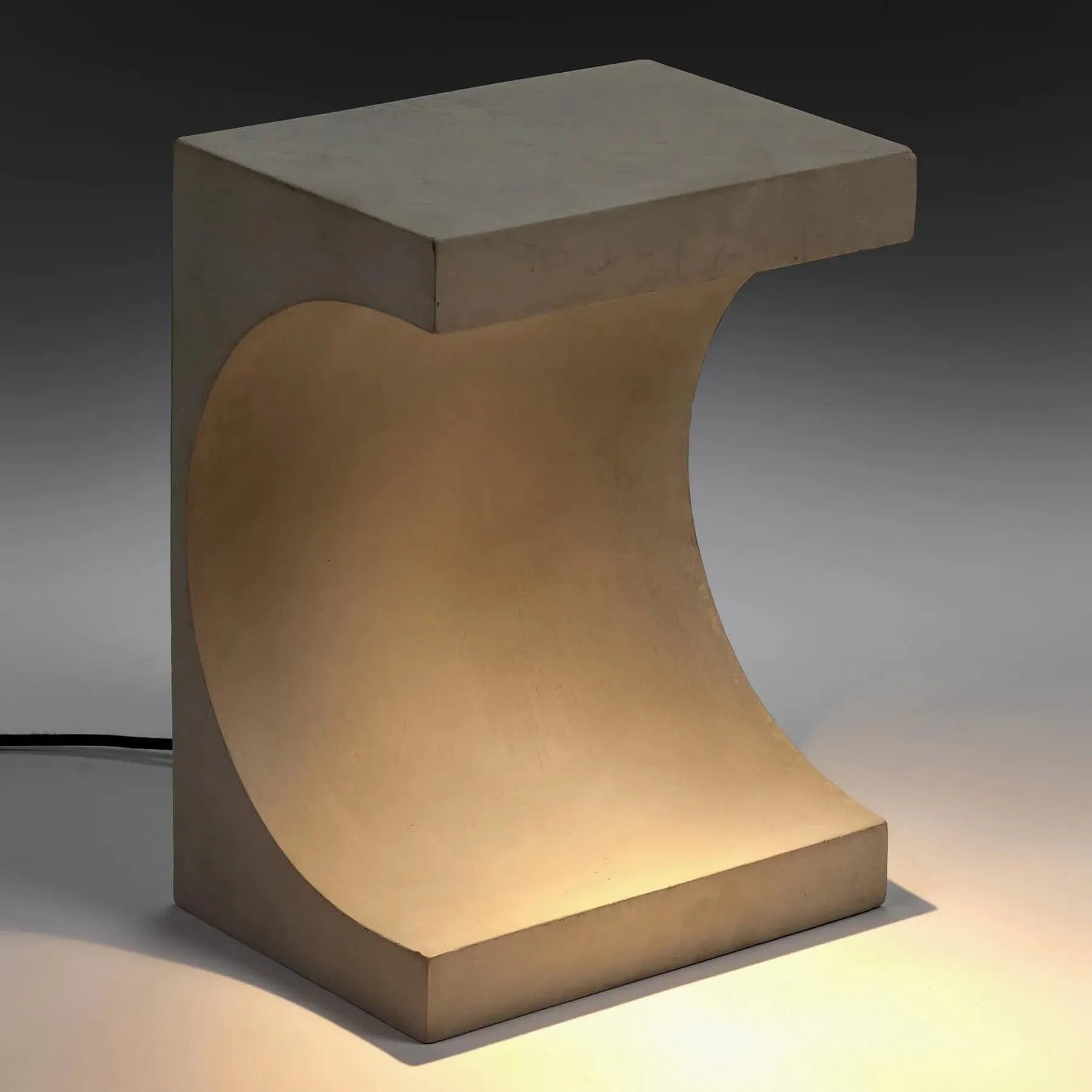 Tangent Side Table with Light - Concrete
