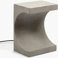 Tangent Side Table with Light - Concrete