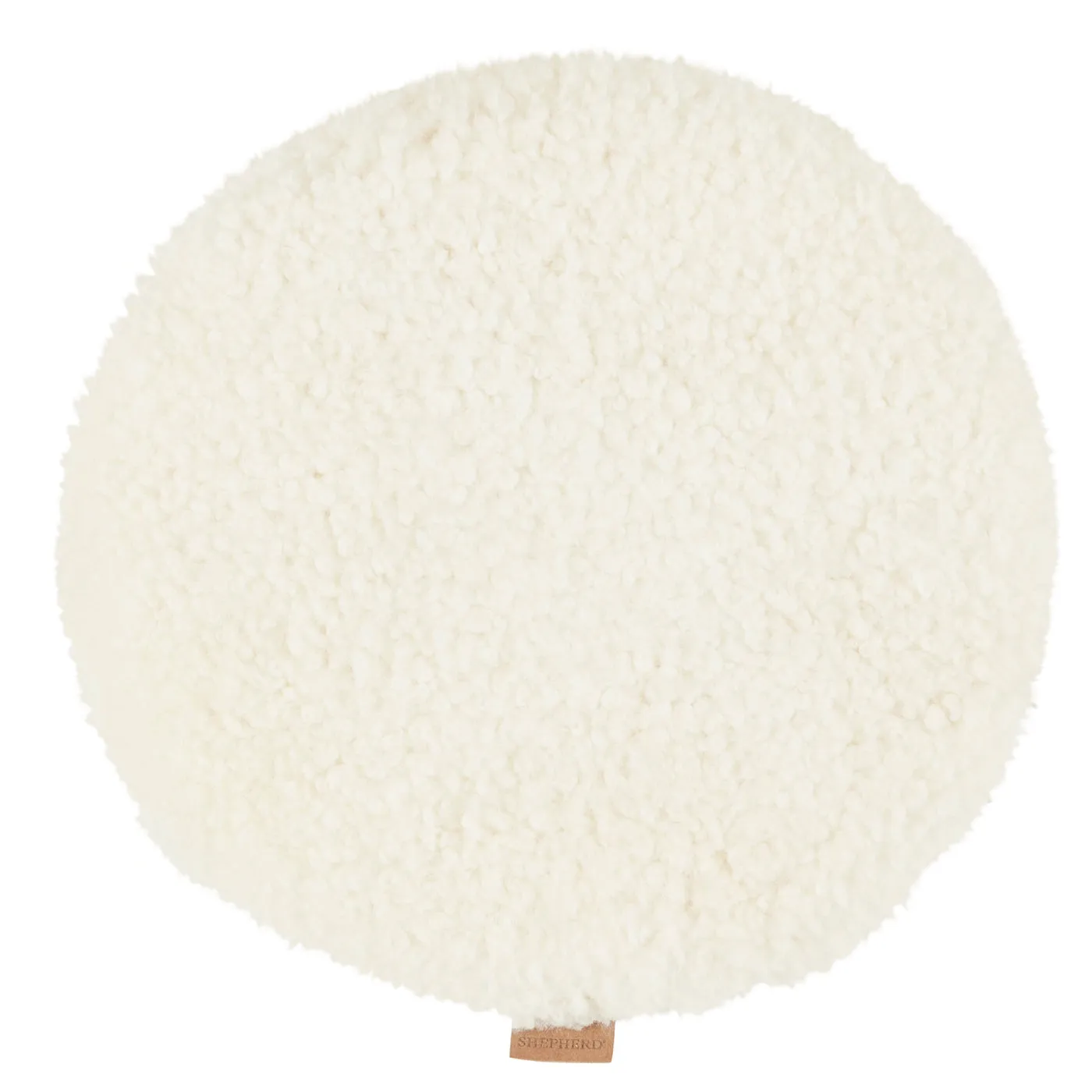 Round Chair Cushion with Anti-Slip - Black, Sheepskin