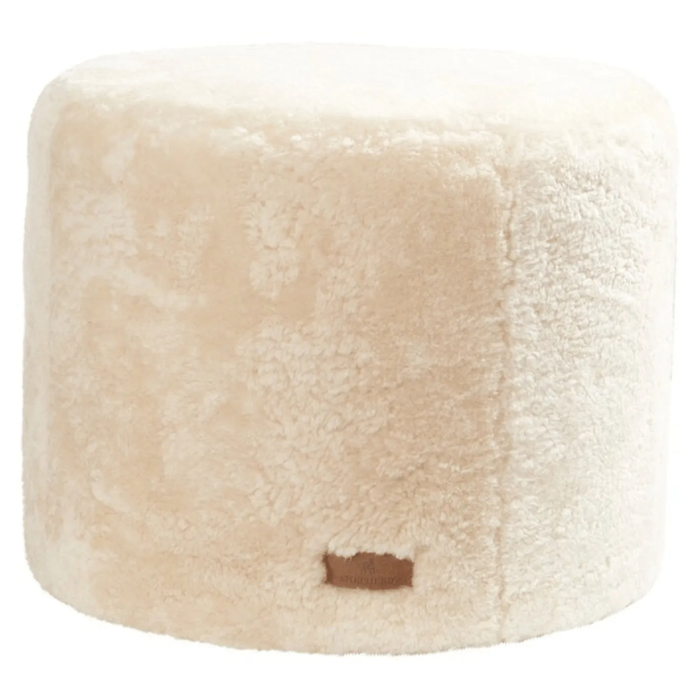 Round Pouffe with Foam Top - Carbon, Sheepskin